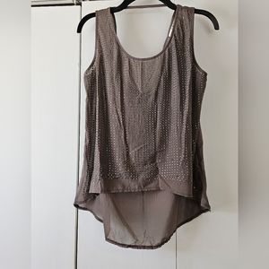 Hight-Low Bling Sheer Tank